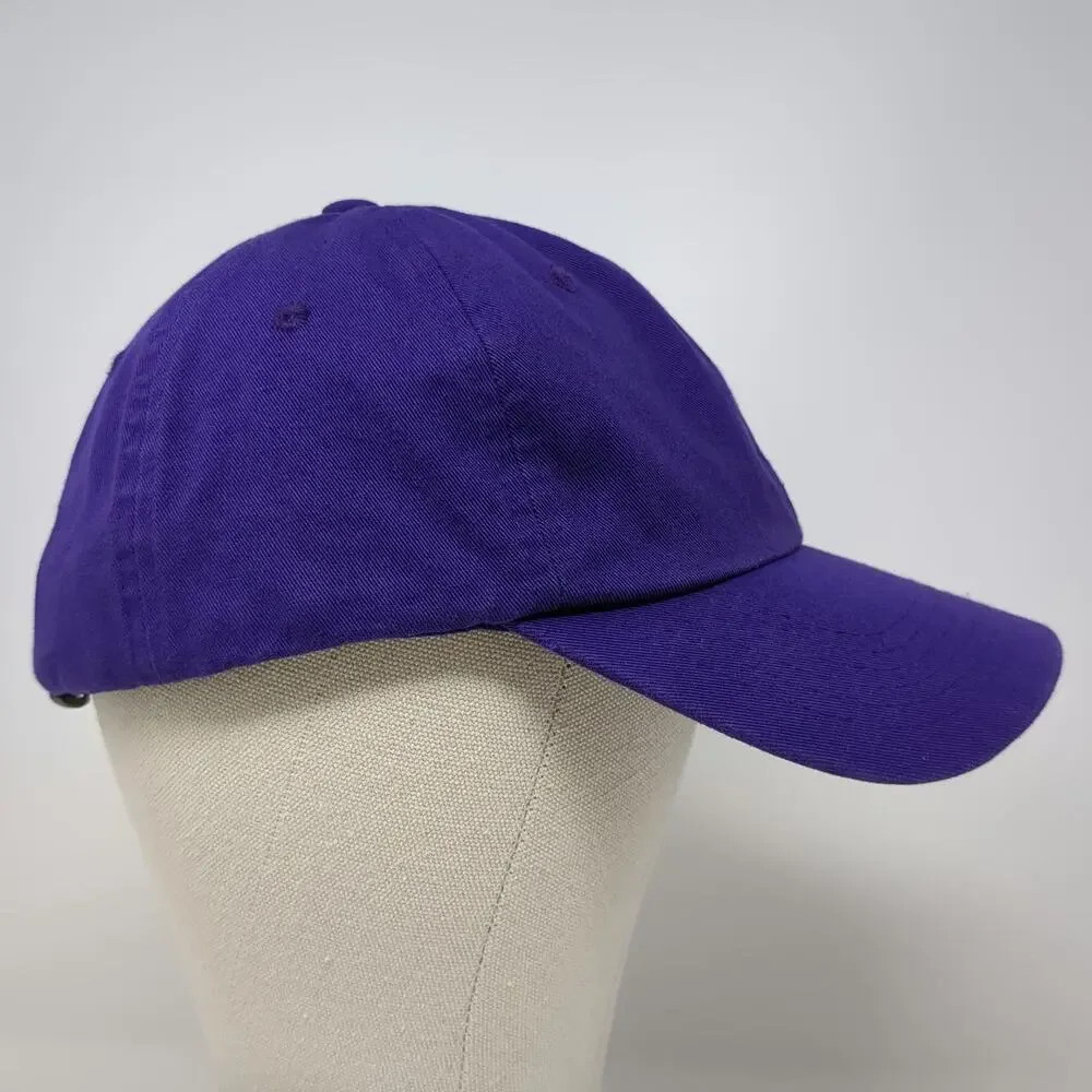 Top Level Baseball Cap Purple One Size Adjustable 100% Cotton Solid Plain Hat